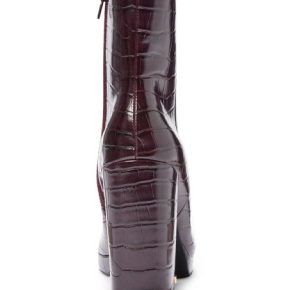 Rachel Zoe Maya Platform Boot / Deep Mahogany Croc Embossed - Picture 6 of 8